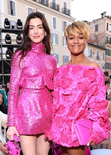 ROME, ITALY - JULY 08: Anne Hathaway and Ariana DeBose attend the Valentino Haute Couture Fall/Winte...