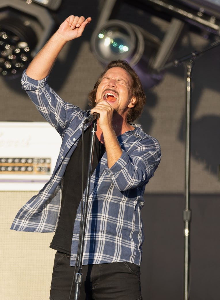 Eddie Vedder of Pearl Jam performs on stage during the British Summer Time festival at Hyde Park in ...