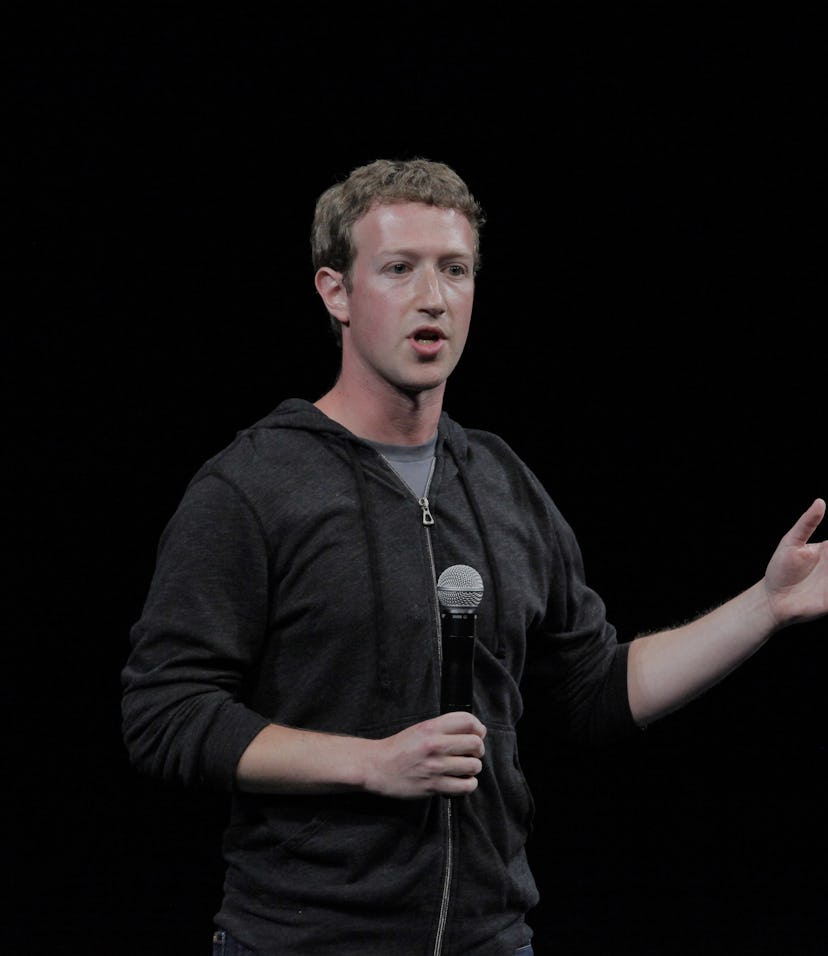 FWD.us founder Mark Zuckerberg speaks to the audience before introducing Jose Antonio Vargas at the ...