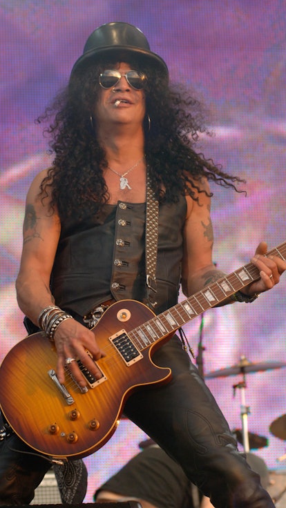 LONDON, ENGLAND - 2 JULY 2005: Guitarist from american band Velvet Revolver, Slash performs at Live ...