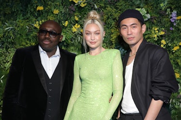 British Vogue editor-in-chief Edward Enninful, Gigi Hadid and Han Chong 
