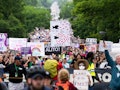 UNITED STATES - MAY 14: Demonstrators are seen on Constitution Avenue during a march for abortion ri...