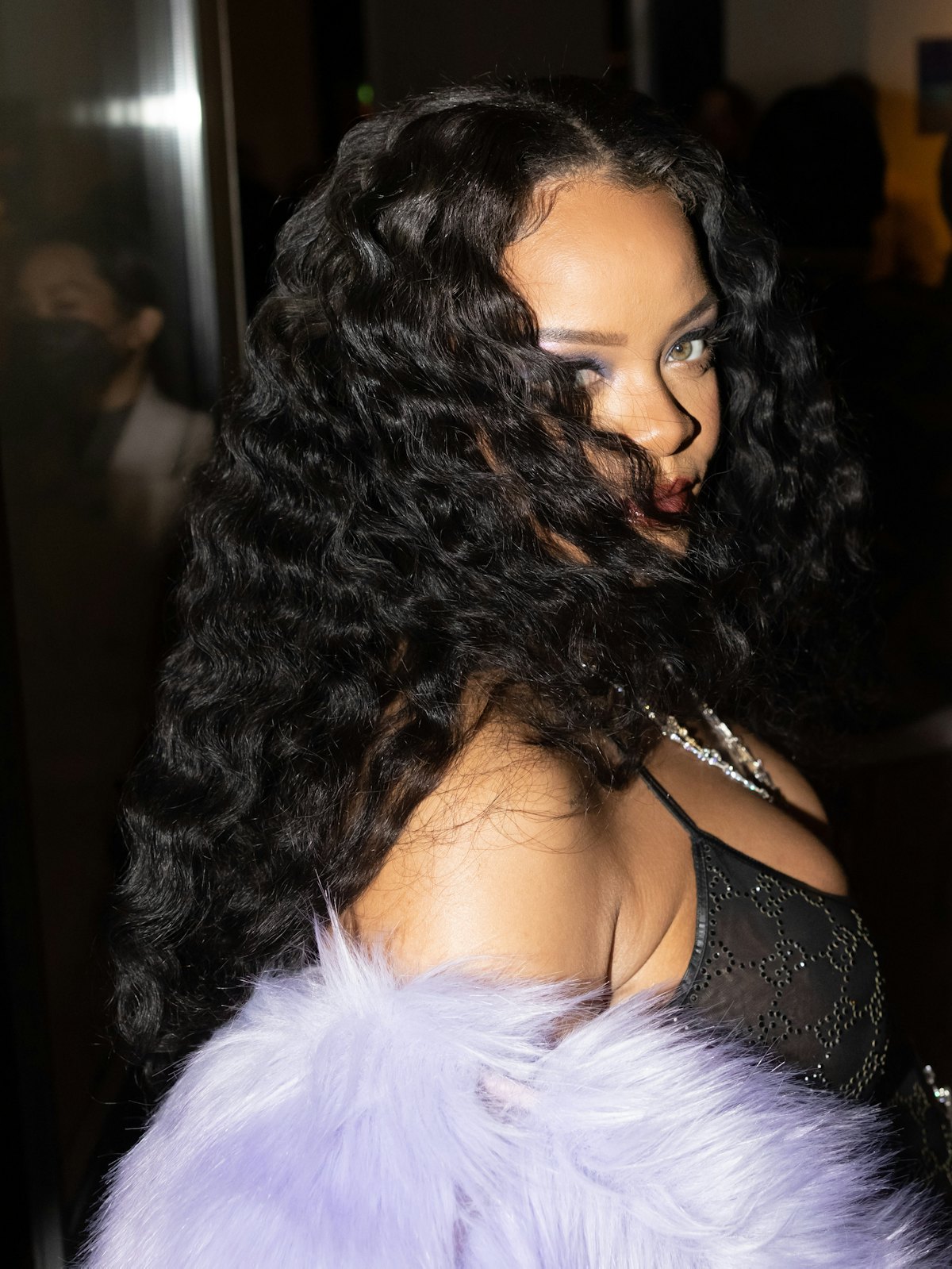 MILAN, ITALY - FEBRUARY 25: Rihanna is seen during the Milan Fashion Week Fall/Winter 2022/2023 on F...