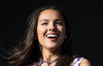 GLASTONBURY, ENGLAND - JUNE 25: Olivia Rodrigo performs on The Other Stage during day four of Glasto...