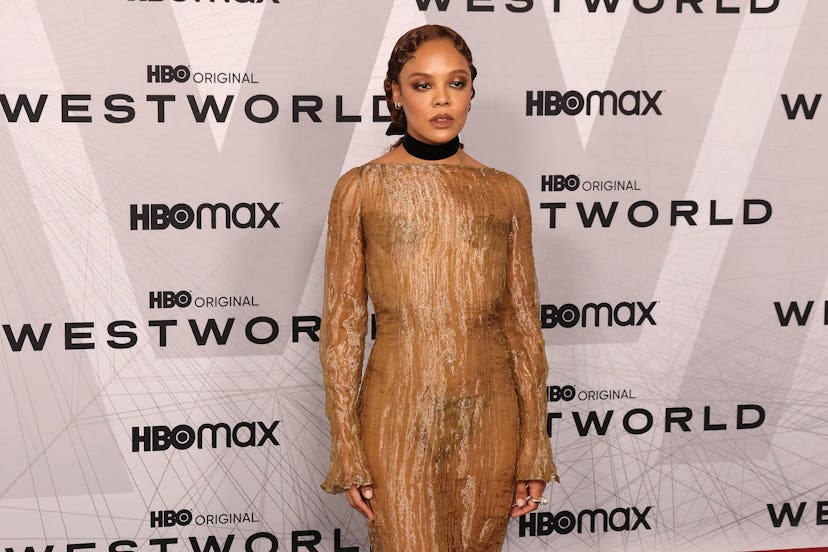 NEW YORK, NEW YORK - JUNE 21: Tessa Thompson attends the premiere of HBO’s “Westworld” Season 4 at A…