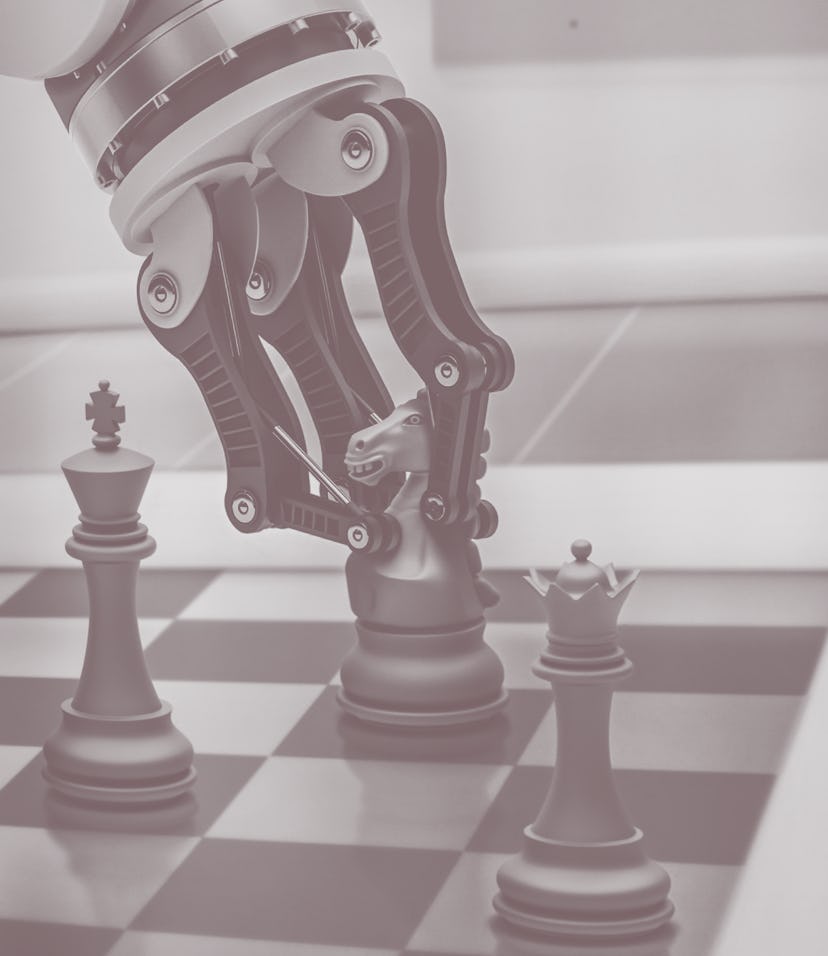 SHANGHAI, CHINA - SEPTEMBER 15: A robot plays chess during 2020 China International Industry Fair at...