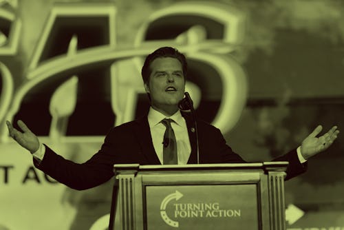 TAMPA, FLORIDA - JULY 23: Rep. Matt Gaetz (R-FL) speaks during the Turning Point USA Student Action...