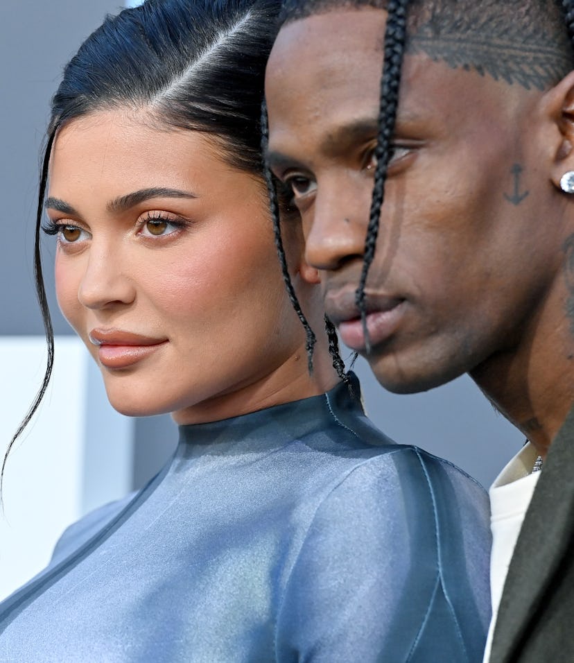 LAS VEGAS, NEVADA - MAY 15: Kylie Jenner and Travis Scott attend the 2022 Billboard Music Awards at...