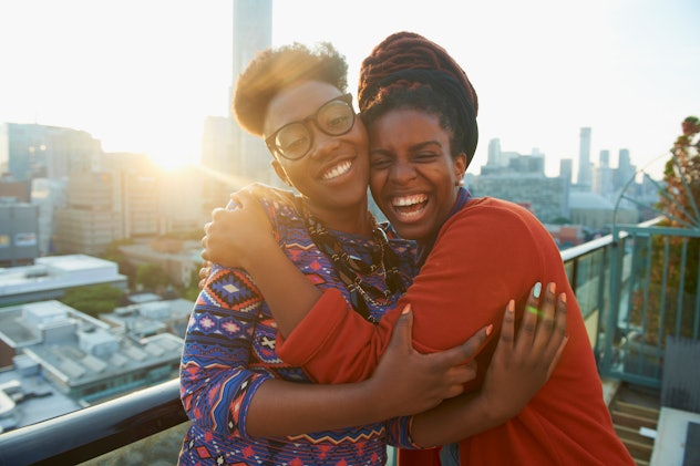 a photo of two sisters in a collection of quotes for national sisters day