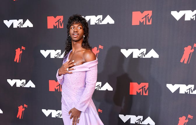 NEW YORK, NEW YORK - SEPTEMBER 12: Lil Nas X attends the 2021 MTV Video Music Awards at Barclays Cen...