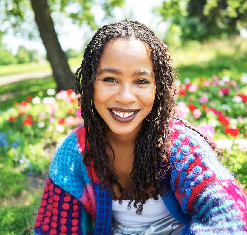 A woman in the park may need some self love quotes and self love captions for Instagram pics she tak...