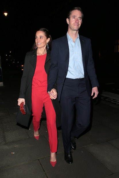 LONDON, ENGLAND - JANUARY 13: Pippa Middleton and James Matthews seen attending Cirque du Soleil: Lu...