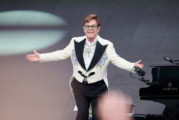 Elton John performed on stage at Hyde Park on June 24, 2022 in London, England.