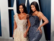 BEVERLY HILLS, CALIFORNIA - FEBRUARY 09: Kim Kardashian West and Kylie Jenner attend the 2020 Vanity...