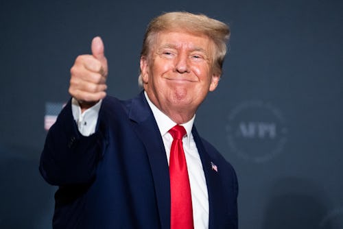 UNITED STATES - JULY 26: Former President Donald Trump addresses the America First Policy Institute'...