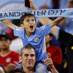 GREEN BAY, WI - JULY 23: Manchester City fans are seen during a Club Friendly match against Bayern M...