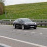 Kempten, Allgäu, Schwaben, Bavaria, Germany, may 1st 2022, a black German electric Tesla model 3 fro...
