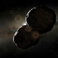 MU69 (Ultima Thule), artwork. This astronomical body is the most distant object visited by human spa...