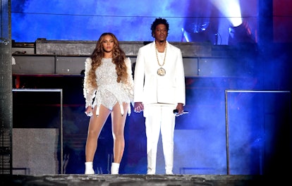Beyoncé and Jay-Z perform onstage during the "On the Run II" Tour at NRG Stadium on September 15, 20...