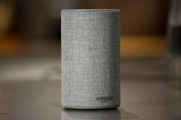 The Amazon Echo at the product announcement event at the Amazon Day 1 building in Seattle, Washingto...