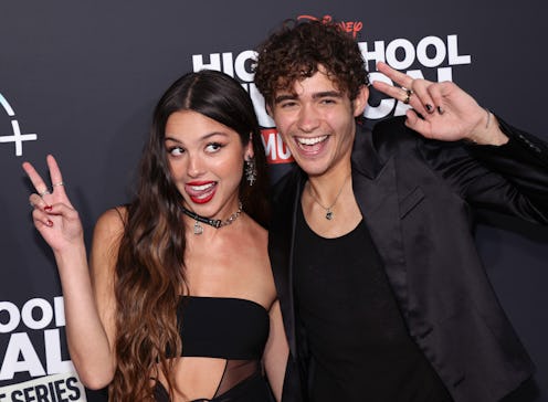 BURBANK, CALIFORNIA - JULY 27: Olivia Rodrigo and Joshua Bassett attend Disney+ "High School Musical...