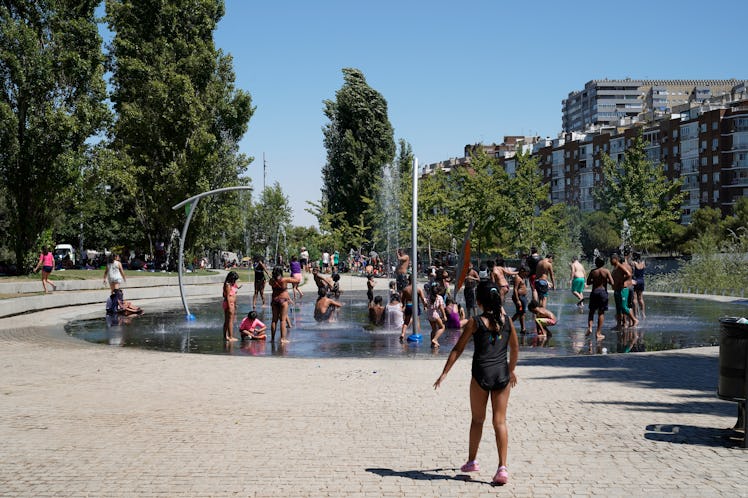 Heatwave in Madrid, Spain, on July 25, 2022. Madrid is suffering a long heat wave, with temperatures...