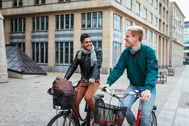 Sagittarius couple going for a bike ride during the summer