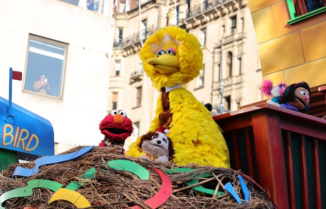 NEW YORK, NEW YORK - NOVEMBER 25:  The Sesame Street float during the 95th Macy's Thanksgiving Day P...