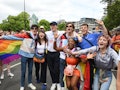 Watch the 'Heartstopper' cast flip off anti-LGBTQ trolls at London pride.