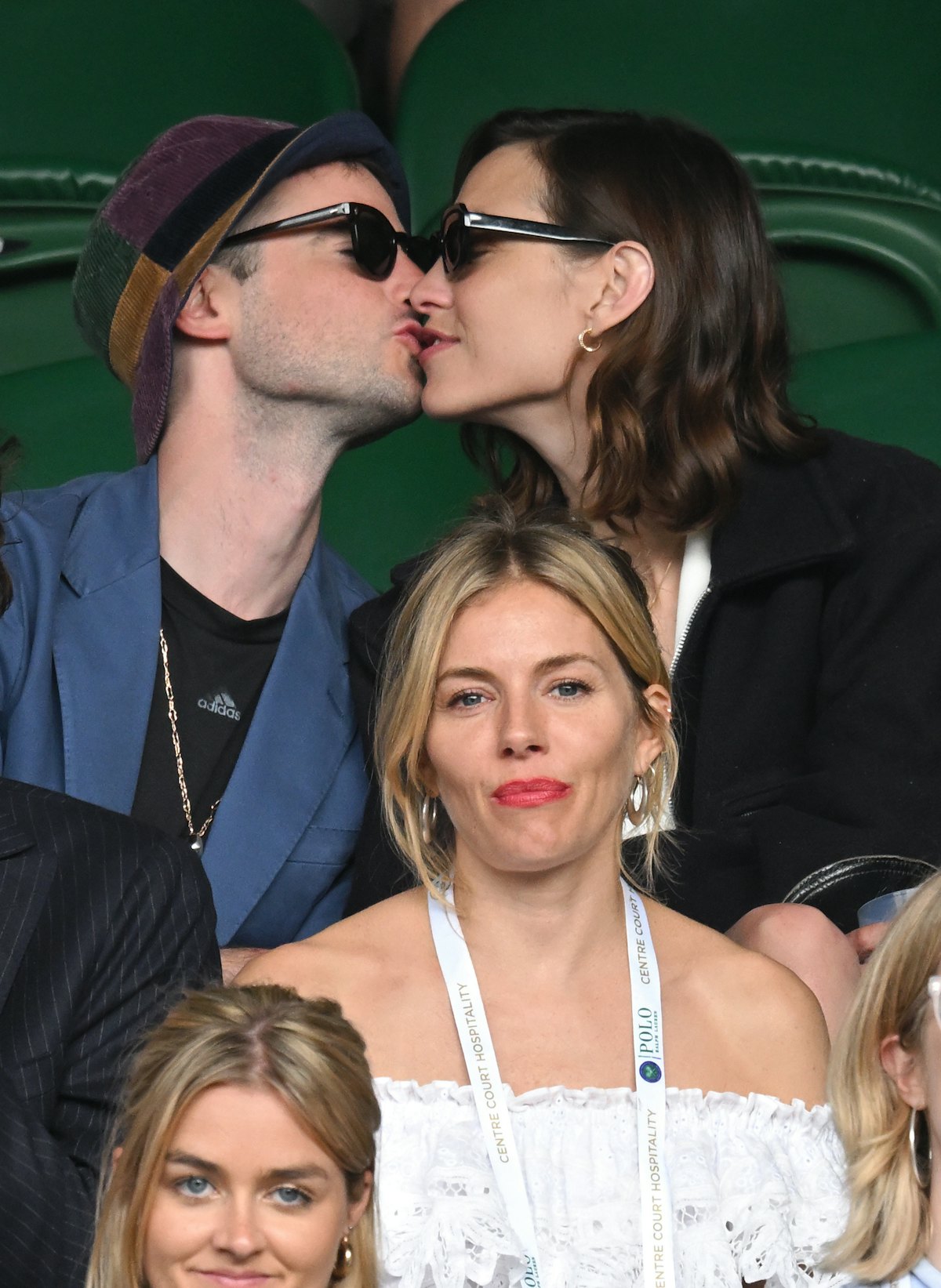 Tom Sturridge, Alexa Chung and Sienna Miller at Wimbledon 2022