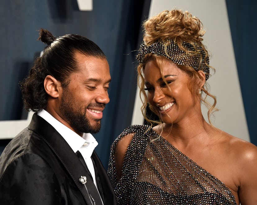 Russell Wilson and Ciara at the 2020 Vanity Fair Oscar Party.