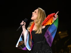 Adele addressed postponing her Las Vegas residency while on stage at the BST Hyde Park festival on J...