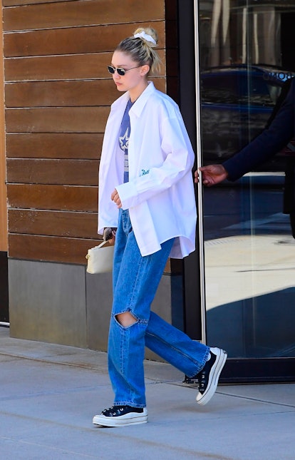 NEW YORK, NY - JUNE 29:  Model Gigi Hadid is seen walking in SoHo on June 29, 2022 in New York City....