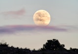 Natural Park in the Sierra Mariola Bocairent, Valencian Community, Spain. The July 2022 full moon ap...