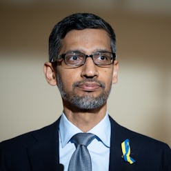 CEO of Alphabet and Google Sundar Pichai joint press conference with Polish Prime Minister Mateusz M...