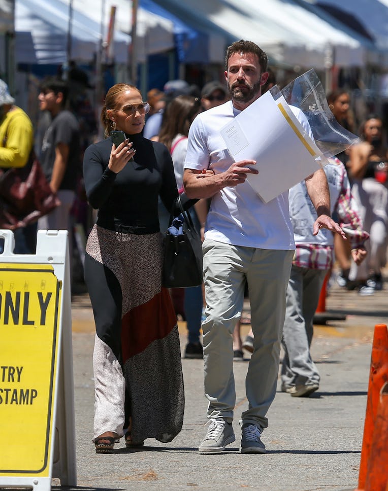 LOS ANGELES, CA - JULY 03: Jennifer Lopez and Ben Affleck are seen on July 03, 2022 in Los Angeles, ...