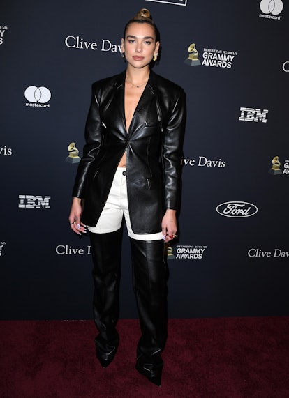 Dua Lipa wearing a Peter Do outfit at the 2020 pre-Grammys Gala.