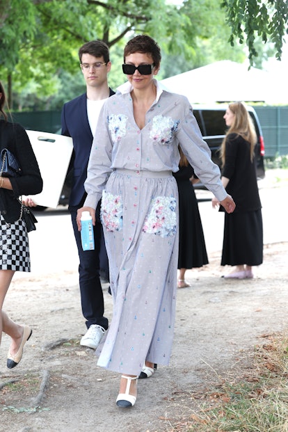 PARIS, FRANCE - JULY 05: Maggie Gyllenhaal attends the Chanel Couture Fall Winter 2022 2023 show as ...