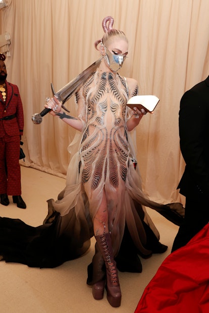 Grimes attends The 2021 Met Gala Celebrating In America: A Lexicon Of Fashion at the Metropolitan Mu...