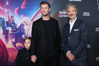 Taika Waititi says his and Chris Hemsworth's kids influenced "Thor: Love and Thunder" monsters. Here...