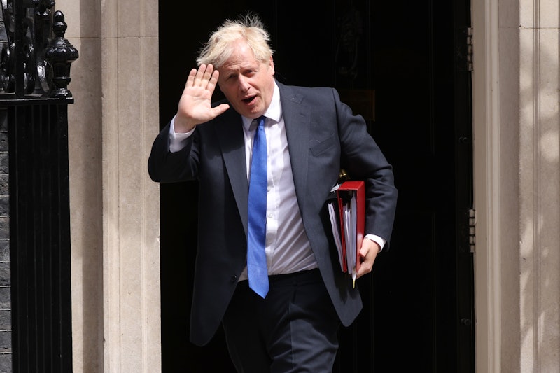 Prime Minister Boris Johnson leaves 10 Downing Street for PMQ's