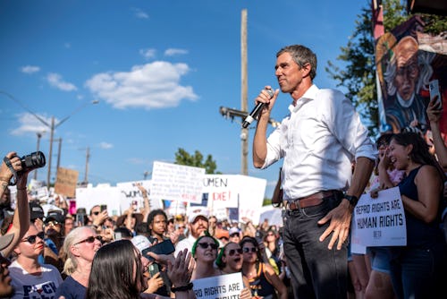 AUSTIN, TX - JUNE 26: Democratic gubernatorial candidate Beto O'Rourke speaks to a crowd at Pan Amer...