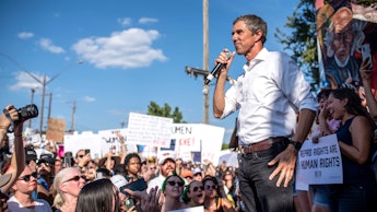 AUSTIN, TX - JUNE 26: Democratic gubernatorial candidate Beto O'Rourke speaks to a crowd at Pan Amer...