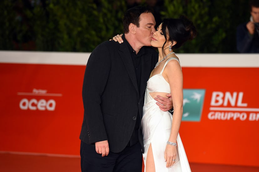 American director Quentin Tarantino with his Israeli singer wife Daniella Pick at Rome Film Fest 202...