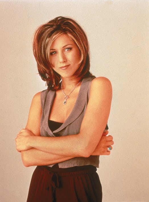 Promotional portrait of American actor Jennifer Aniston for the television series, 'Friends,' c. 199...