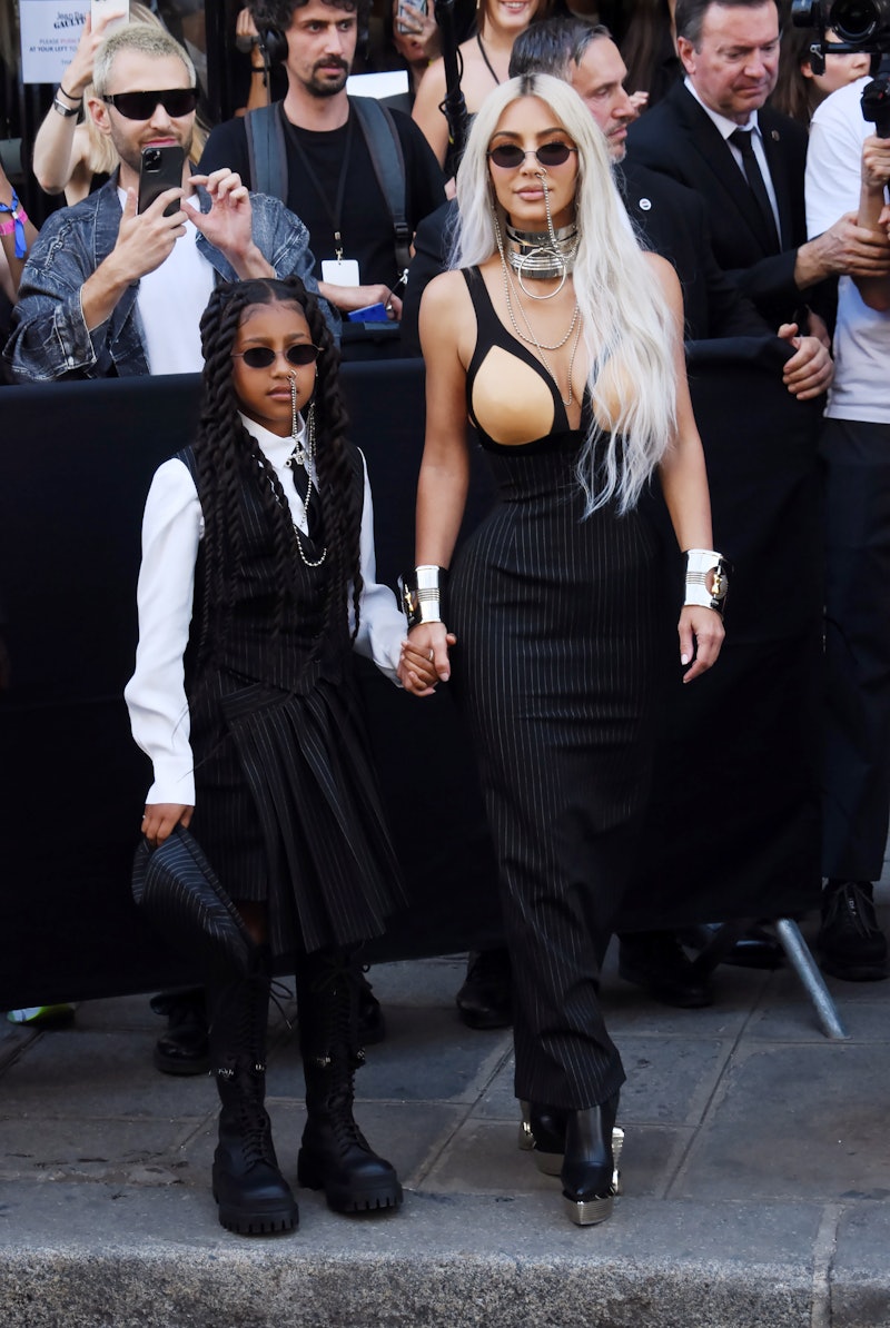 North West and Kim Kardashian attend the Jean Paul Gaultier Couture Fall Winter 2022 2023 show as pa...