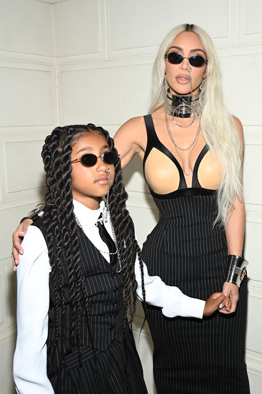 North West and Kim Kardashian attend the Jean-Paul Gaultier Haute Couture Fall Winter 2022 2023 show...