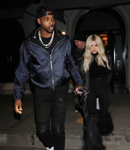 LOS ANGELES, CA - JANUARY 13: Khloe Kardashian and Tristan Thompson are seen on January 13, 2019 in...