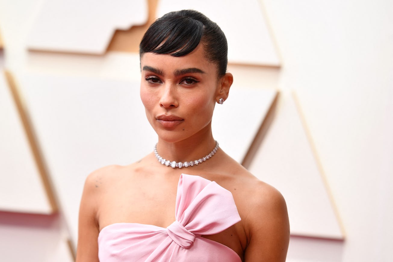 US actress Zoe Kravitz attends the 94th Oscars at the Dolby Theatre in Hollywood, California on Marc...
