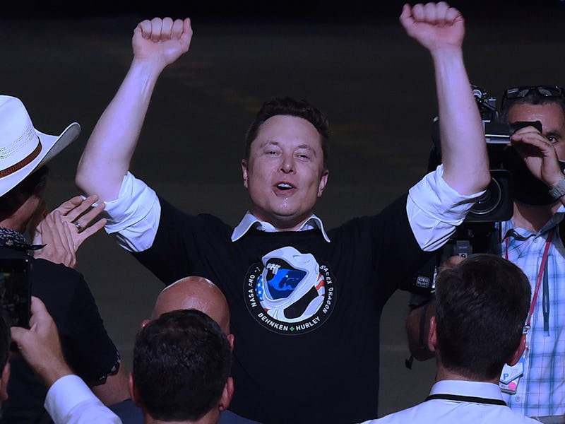 CAPE CANAVERAL, UNITED STATES - 2020/05/30: SpaceX founder Elon Musk celebrates after being recogniz...